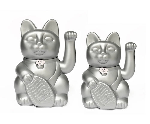 Chat Chanceux Argent