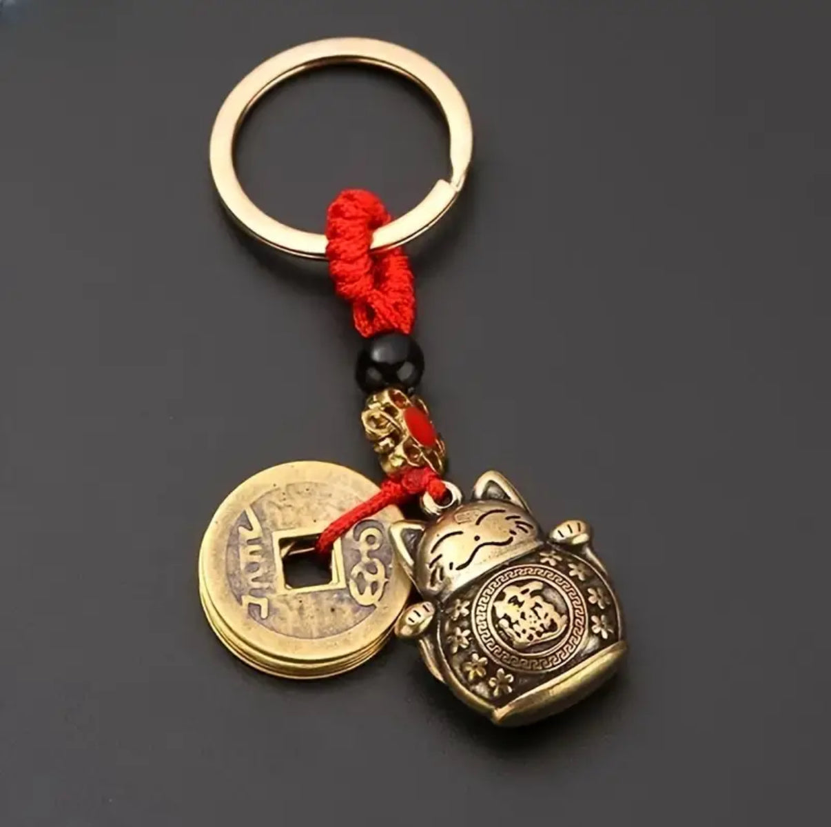 Vintage Lucky Cat Keychain