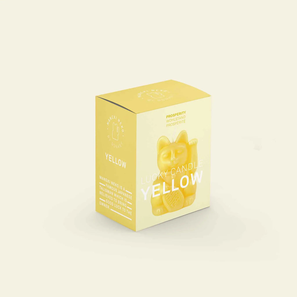 Vue du produit : Bougie Chat Chanceux Jaune – Donkey Products