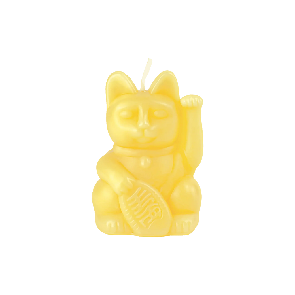Vue complémentaire : Bougie Chat Chanceux Jaune – Donkey Products