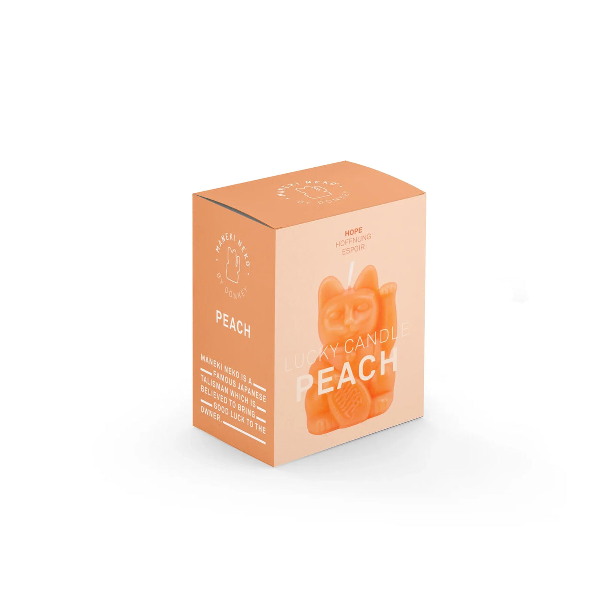 Vue du produit : Bougie Chat Chanceux Pêche – Donkey Products