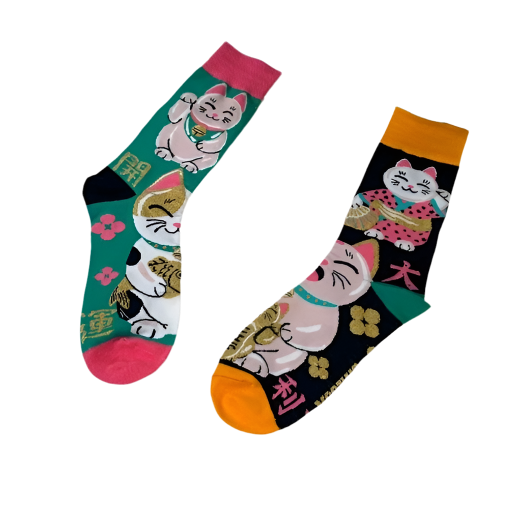 Chaussettes Chat Chanceux Femme | Maneki Neko Lucky Cat