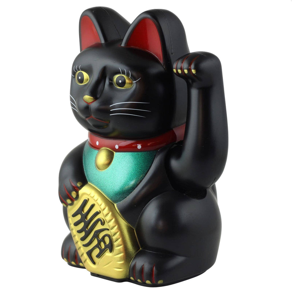Chat chanceux noir 15cm