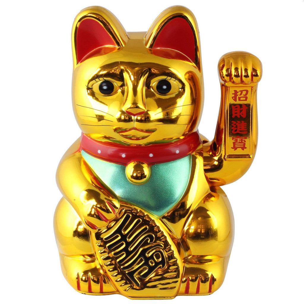 Chat chanceux blanc 18cm