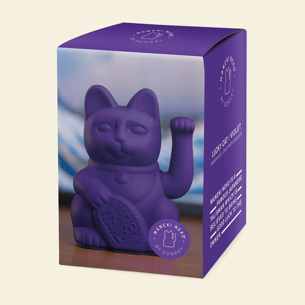 Purple Lucky Cat Maneki Neko