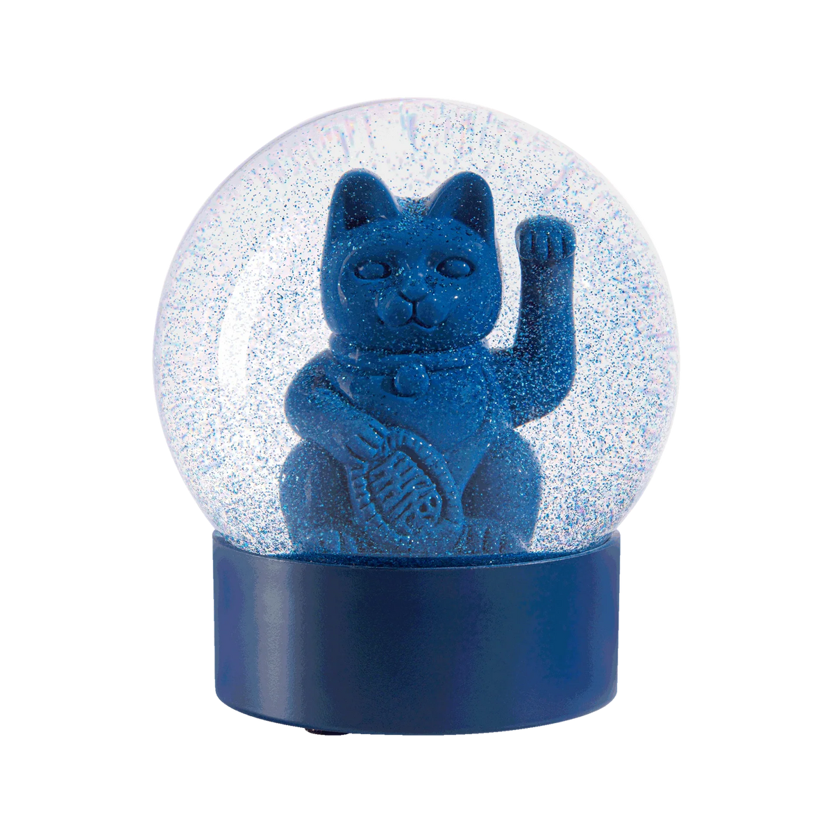 Boule à Neige Chat Chanceux Bleu – vue produit 1