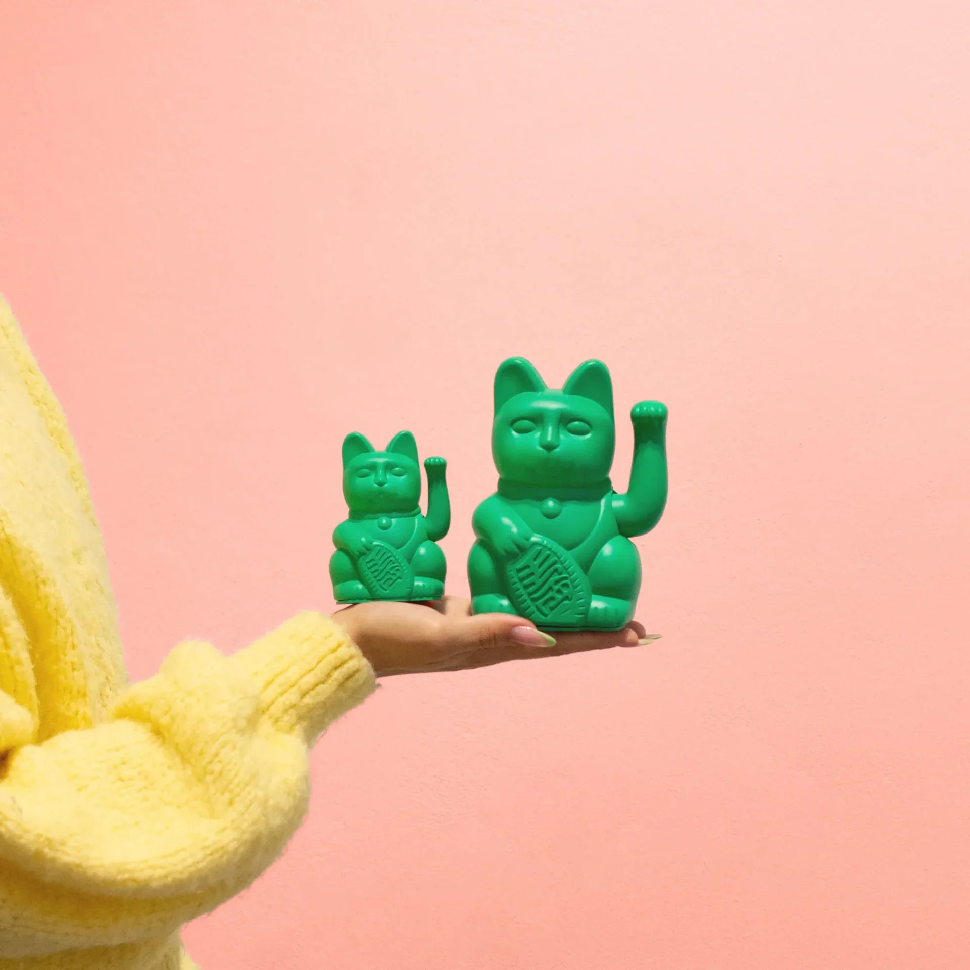 Mini Chat Chanceux Vert Vif - le Chat Chanceux