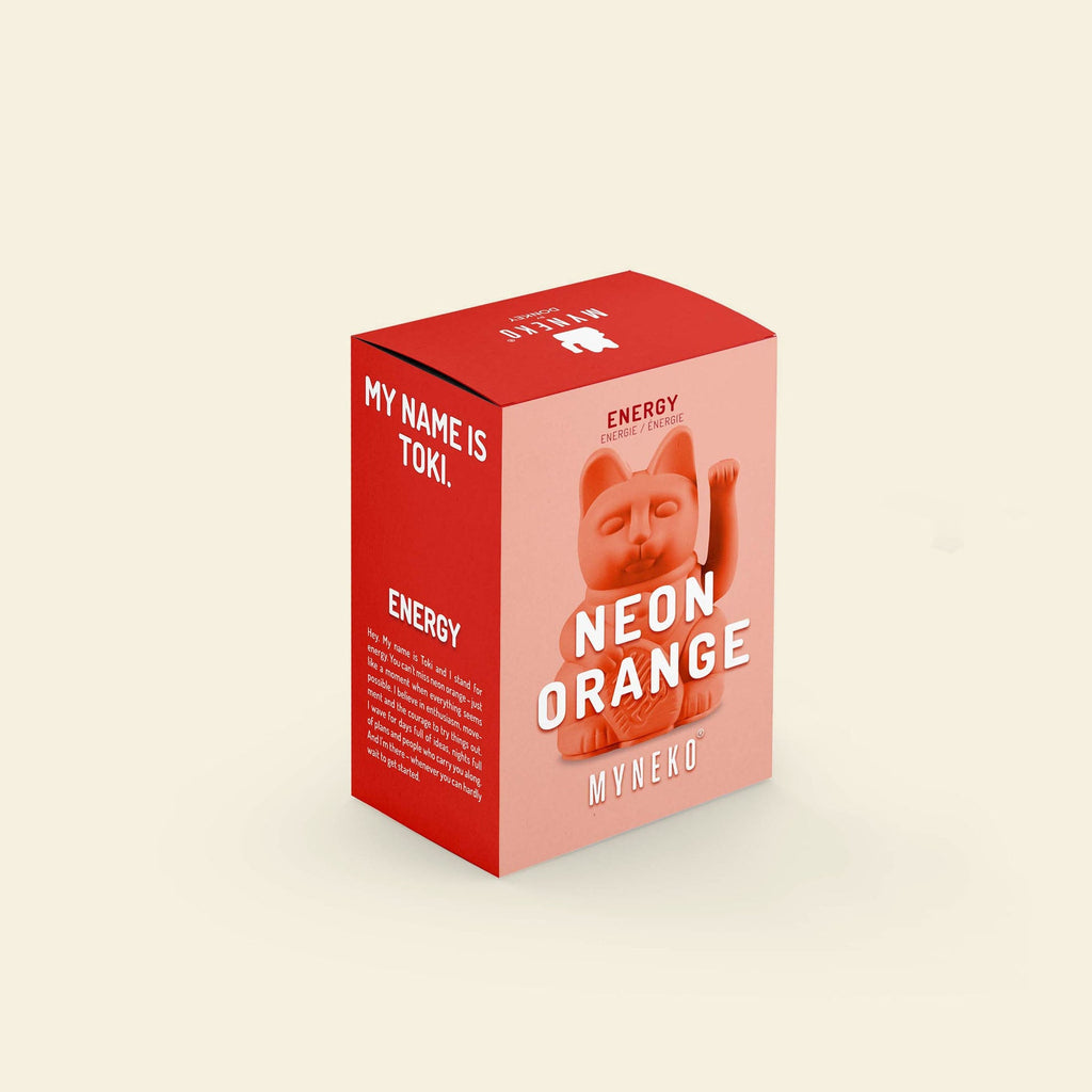 Mini Chat Chanceux Orange Neon “Toki”