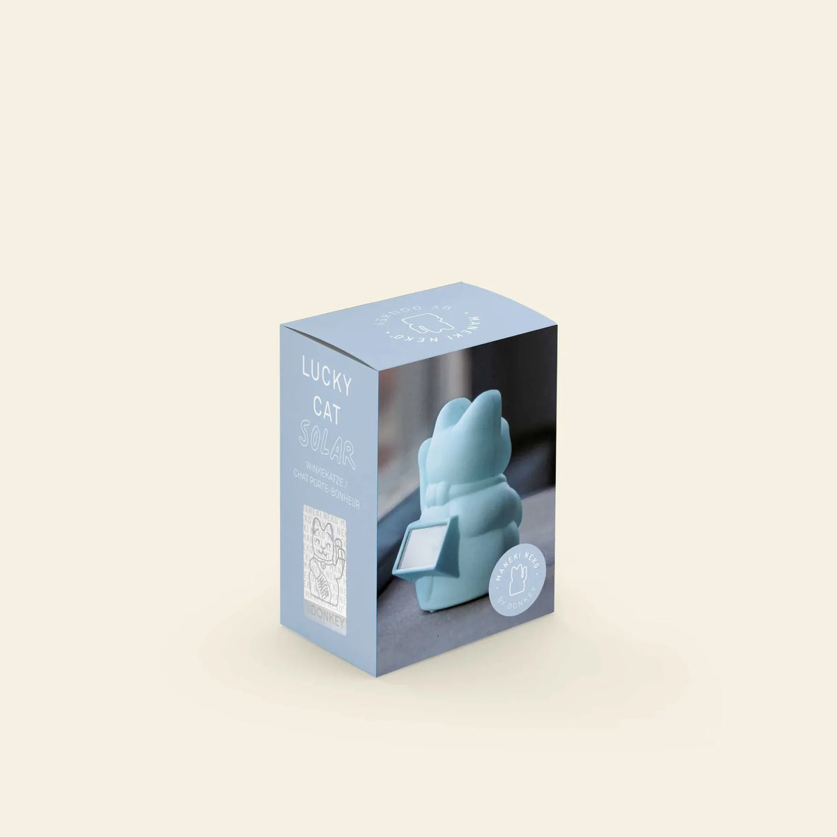 Vue du produit : Mini Chat Chanceux Solaire Bleu Clair – Donkey Products