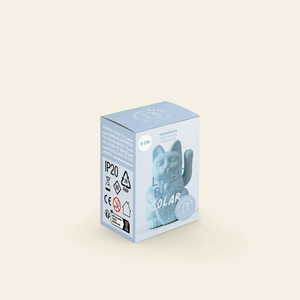 Light Blue Solar Lucky Cat