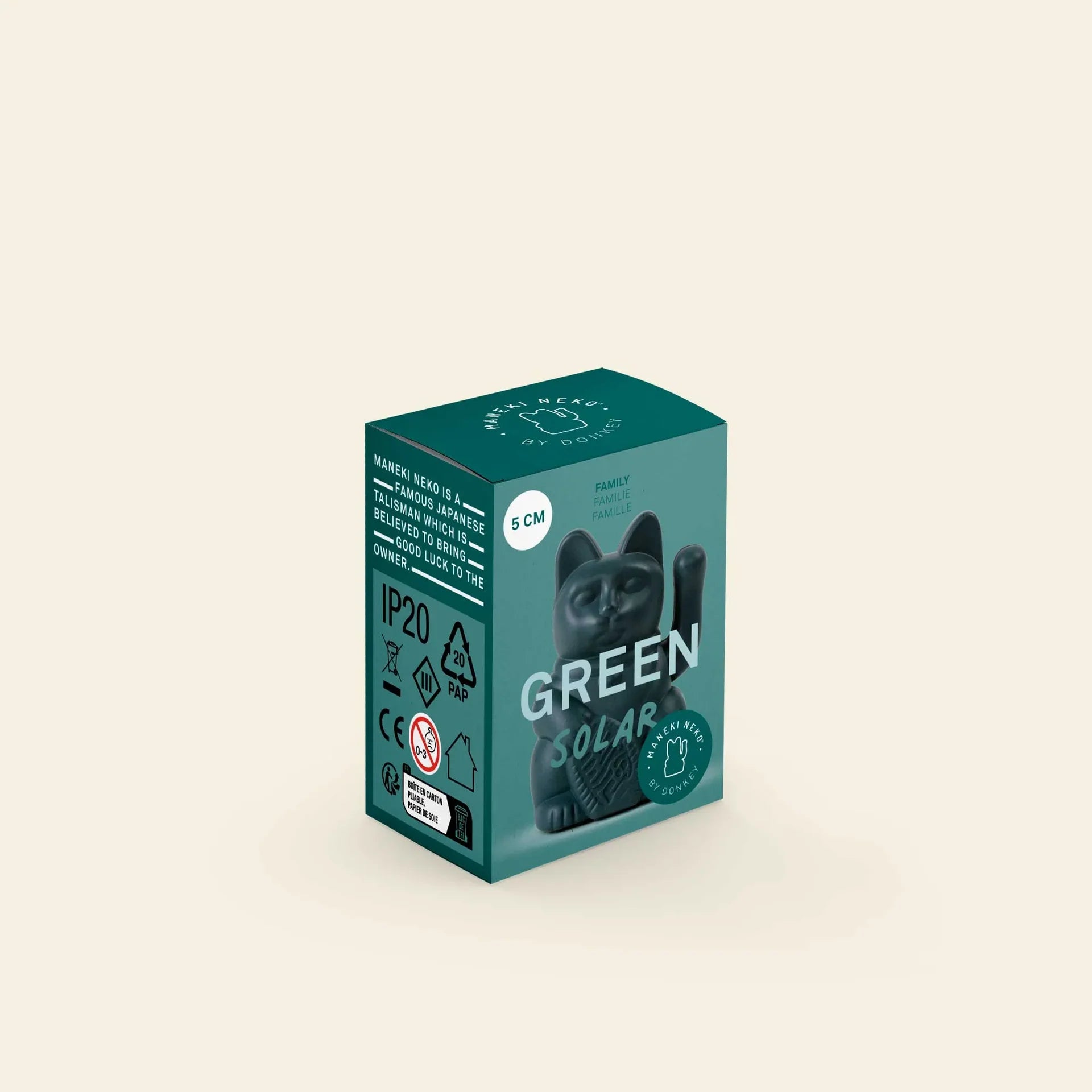 Mini gatto portafortuna verde solare