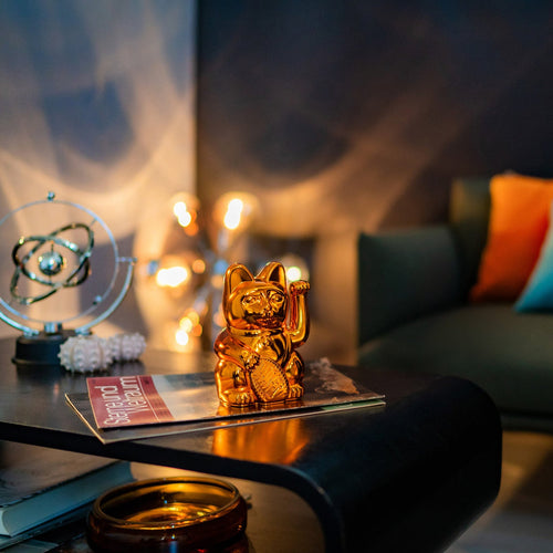 Gato de la Suerte Cosmic Edition Mars Shiny Copper - Maneki Neko, solar - vue de côté - Donkey