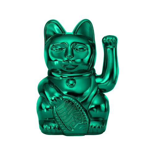 Chat Chanceux Vert Brillant - Cosmic Edition Uranus - Maneki Neko - vue principale - Donkey