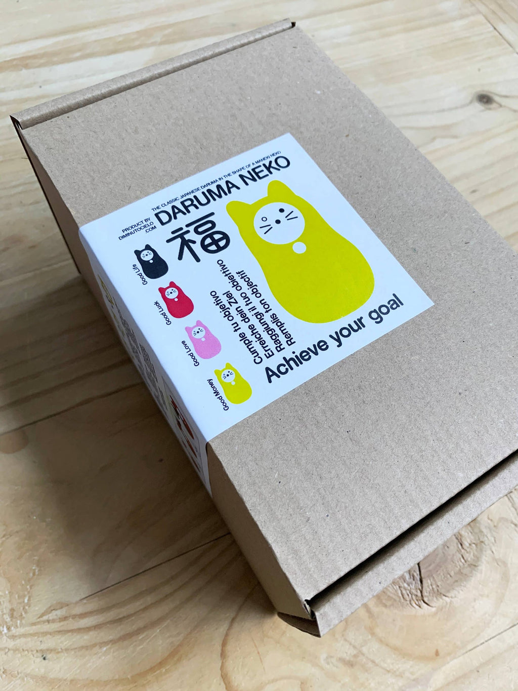 Chat Daruma Jaune “Bonne Fortune”