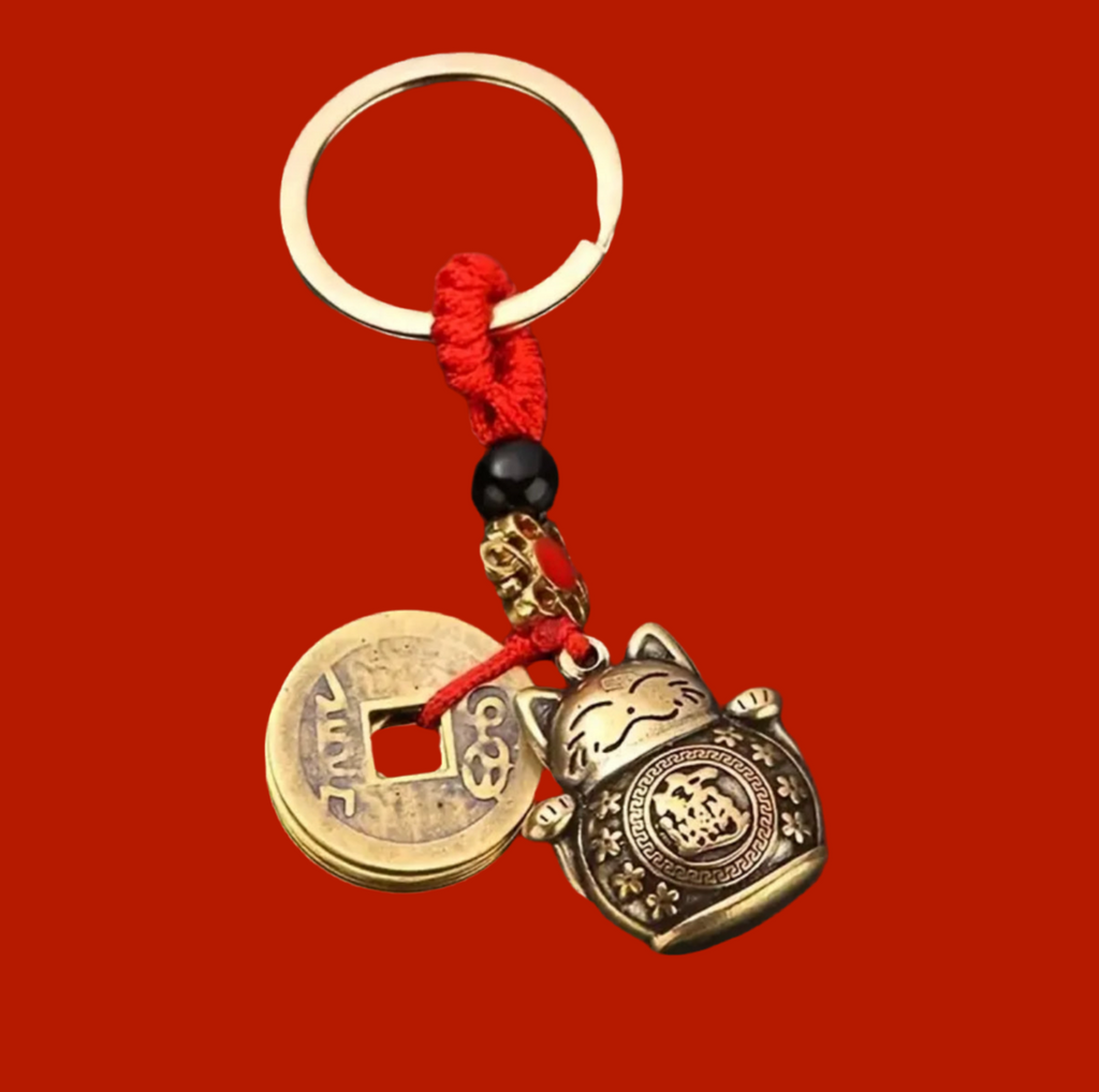 porte-cles-chat-chanceux-vintage-lcc 