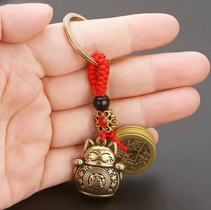 Vintage Lucky Cat Keychain