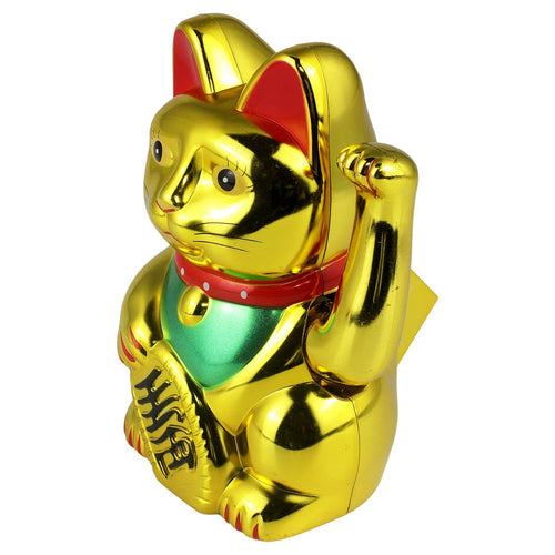 ゴールデンソーラー招き猫 10.5cm