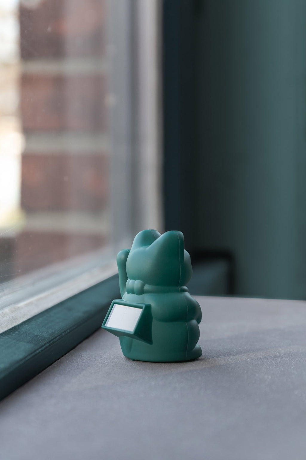 Mini Solar Green Lucky Cat