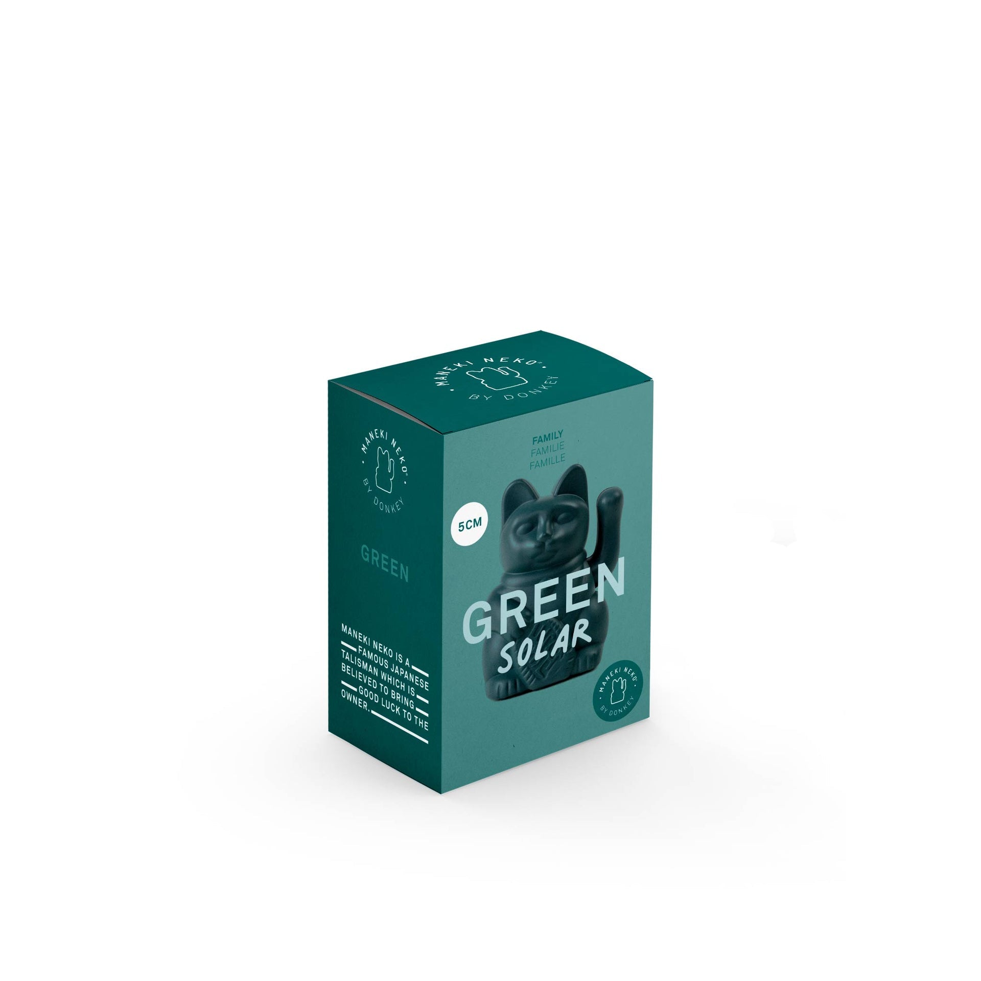 Mini gato de la suerte verde solar