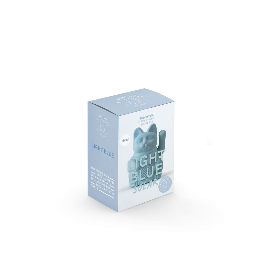 Mini Solar Ljusblå Lucky Cat