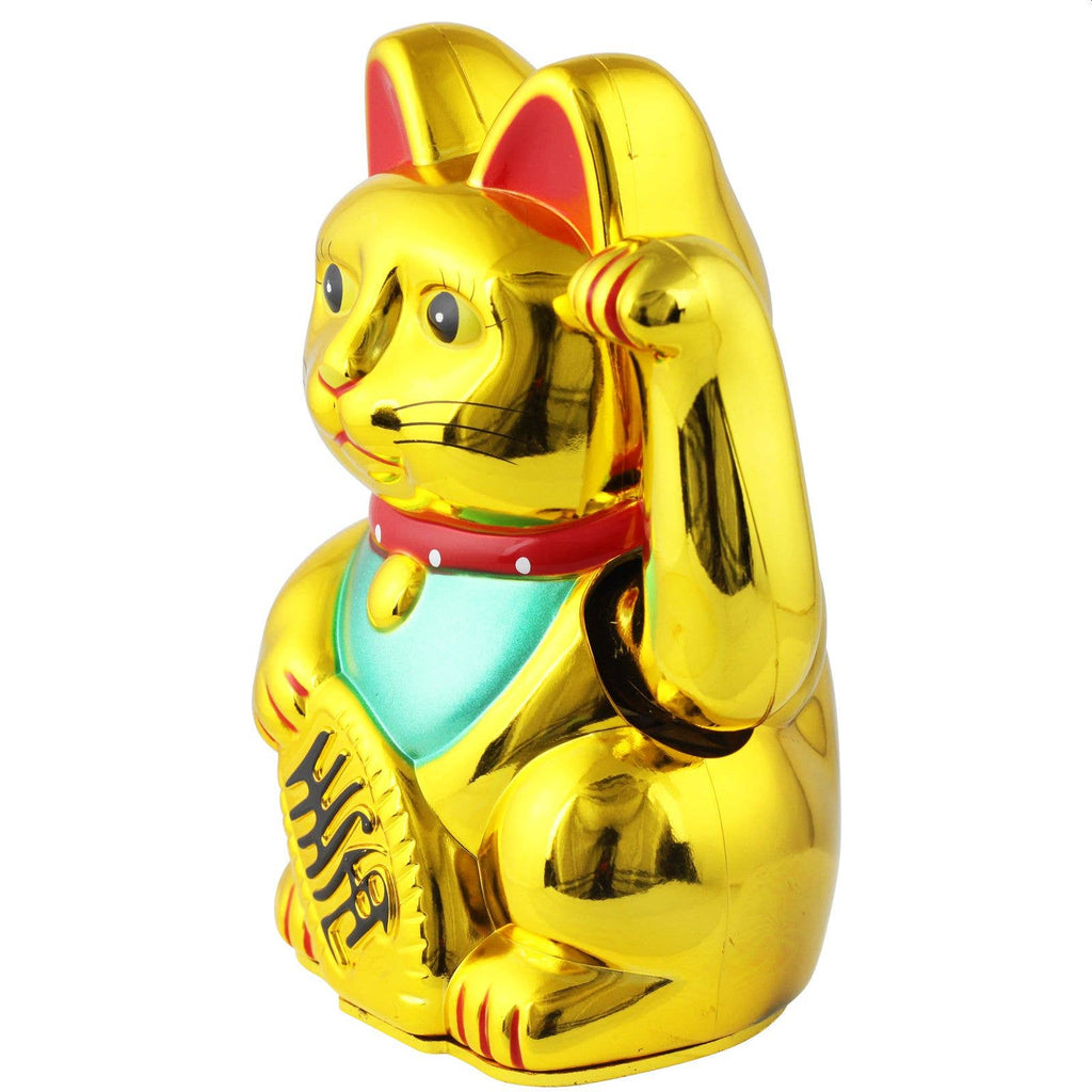 Chat chanceux blanc 13cm