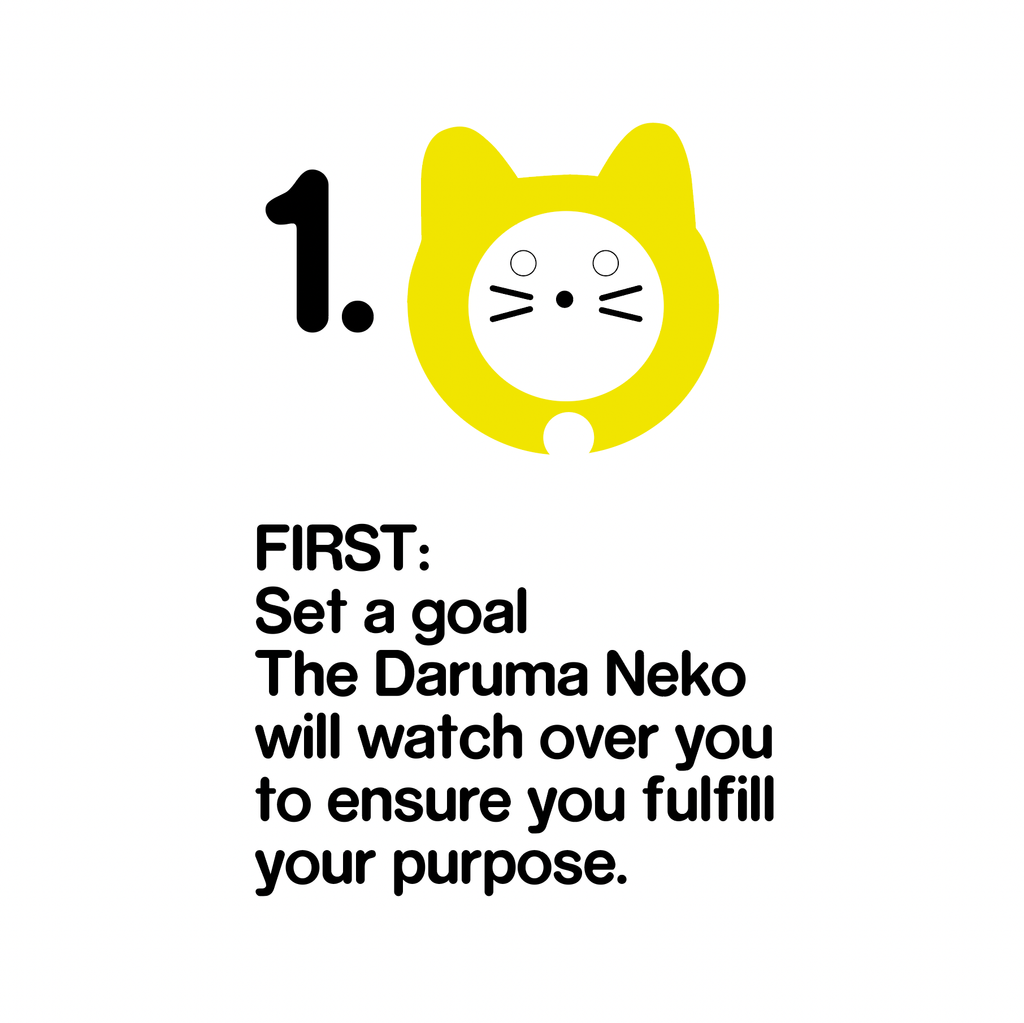 Chat Daruma Jaune “Bonne Fortune”