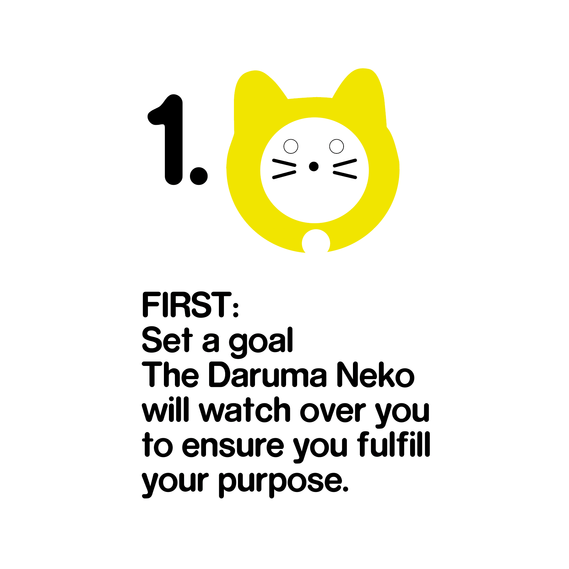 Chat Daruma Jaune “Bonne Fortune”