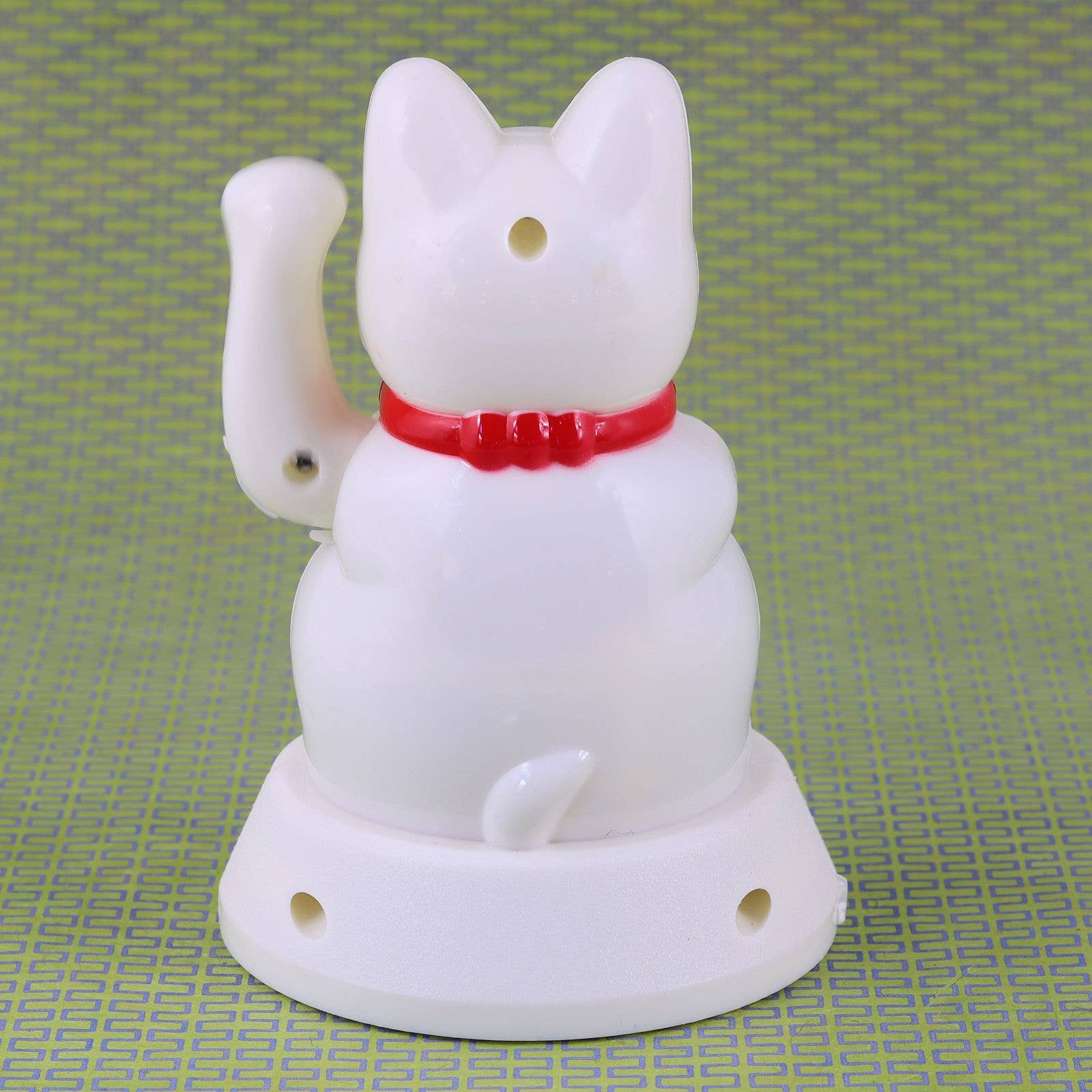 Chat chanceux solaire blanc 12cm