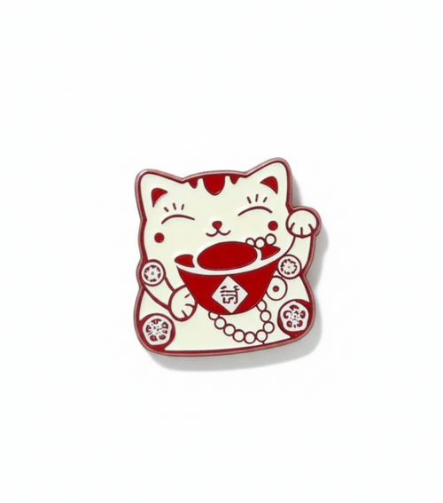 Lucky Cat Pin - Maneki Neko - main view - The-lucky-cat