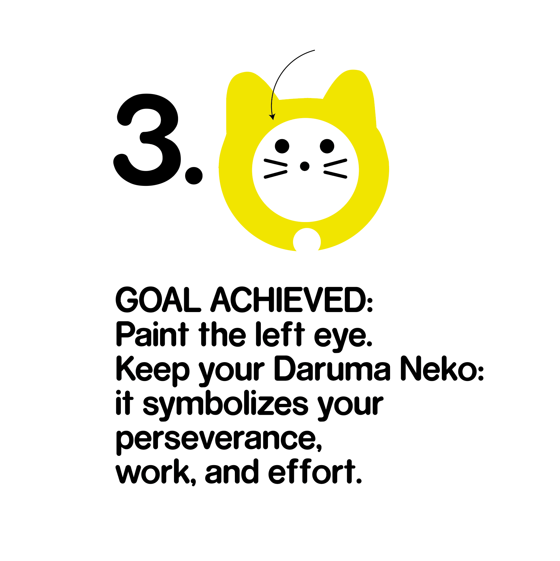 Chat Daruma Jaune “Bonne Fortune”