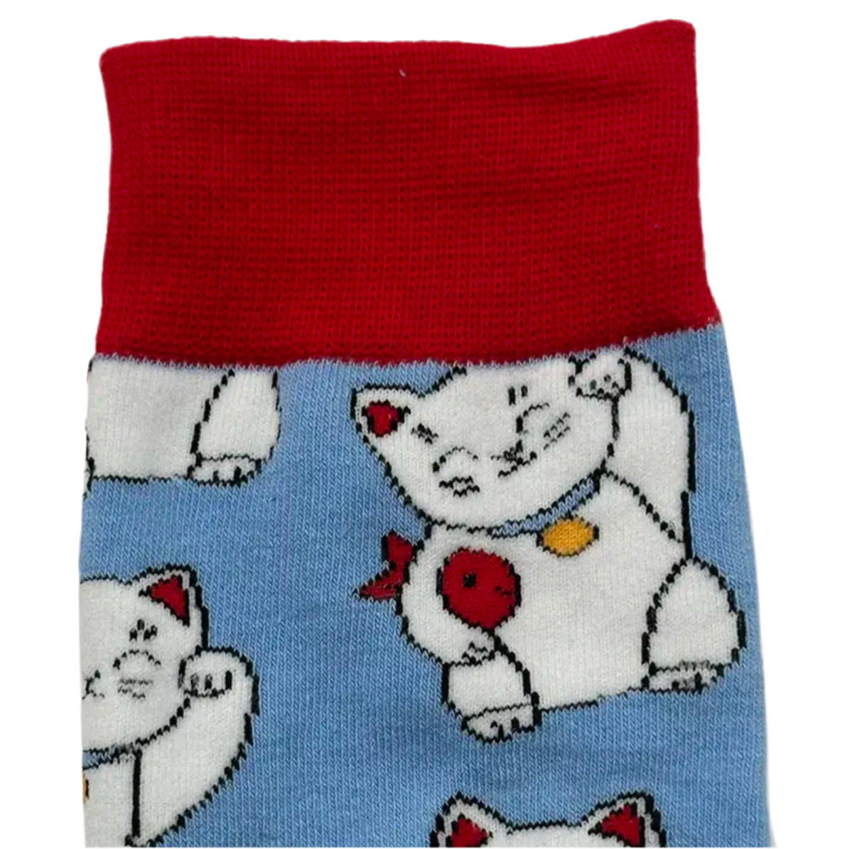 chaussettes chat chanceux blanc lcc