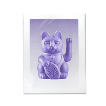 Artprint Chat Chanceux Lilas - le Chat Chanceux