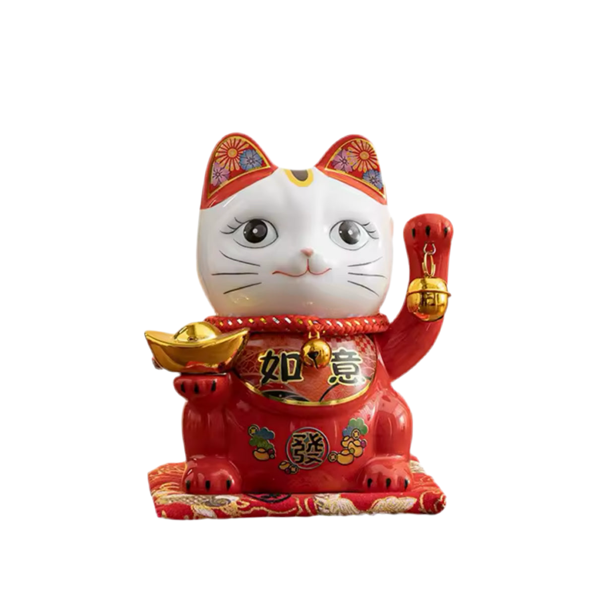 tirelire chat chanceux rouge lcc