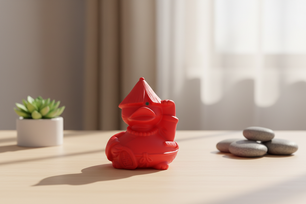 Canard Chat Chanceux Rouge