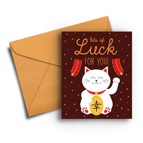 Carte d'Anniversaire Chat Chanceux - Maneki Neko - vue principale - Fresh-frances