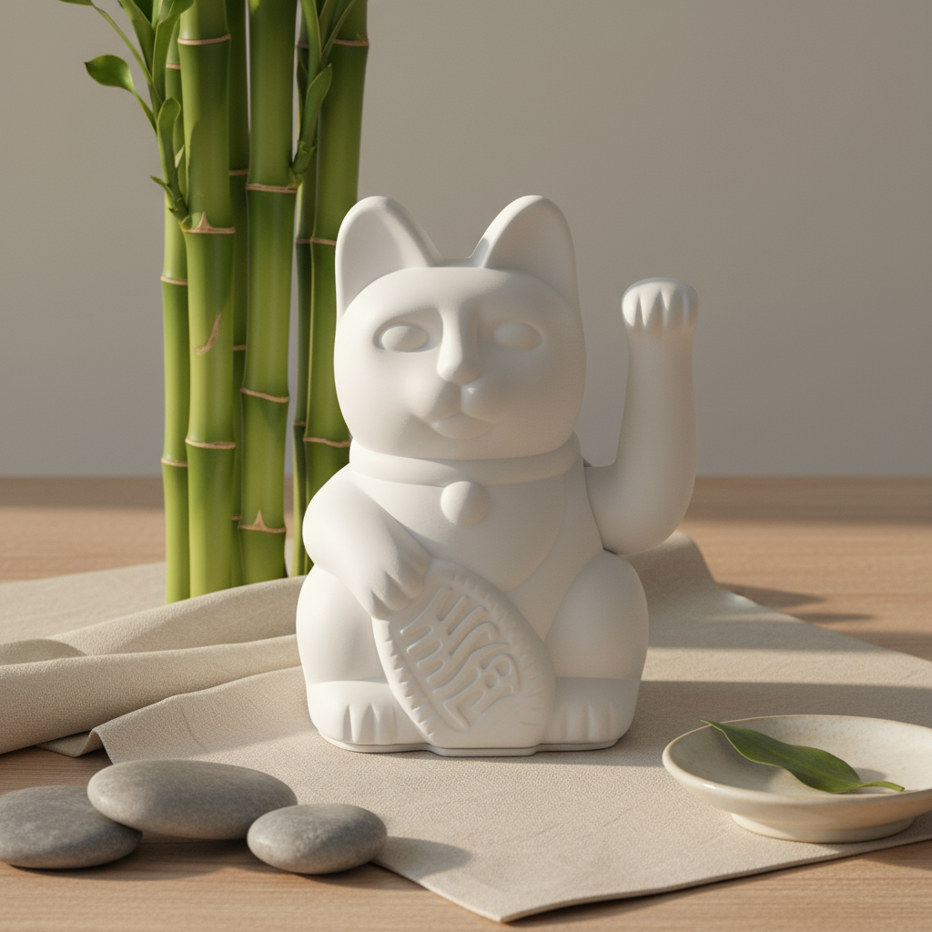 Glückliche weiße Katze