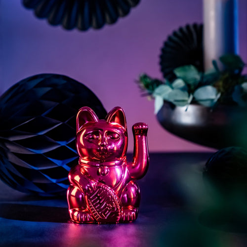 Gato de la Suerte Rojo Brillant - Édition Xmas - Maneki Neko - vue de côté - Donkey