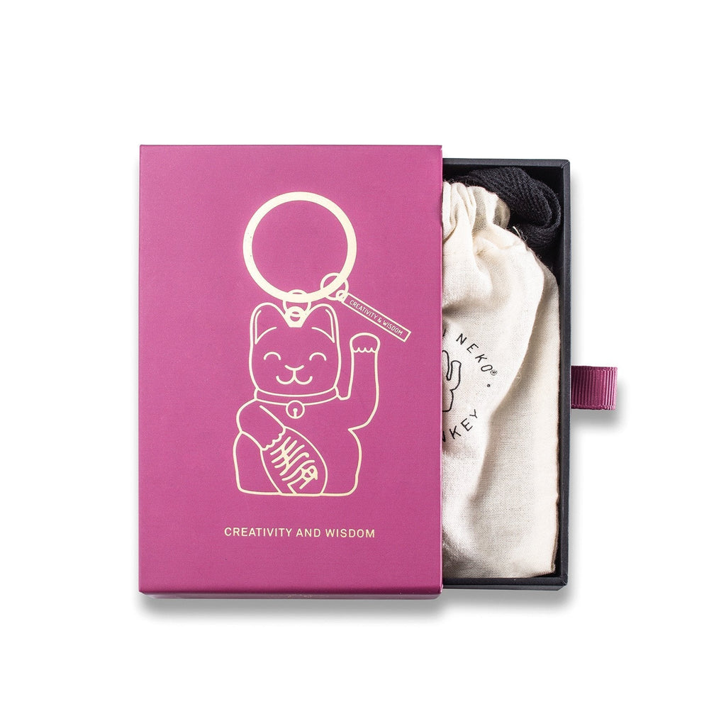 porte-cles-chat-chanceux-violet-donkey 