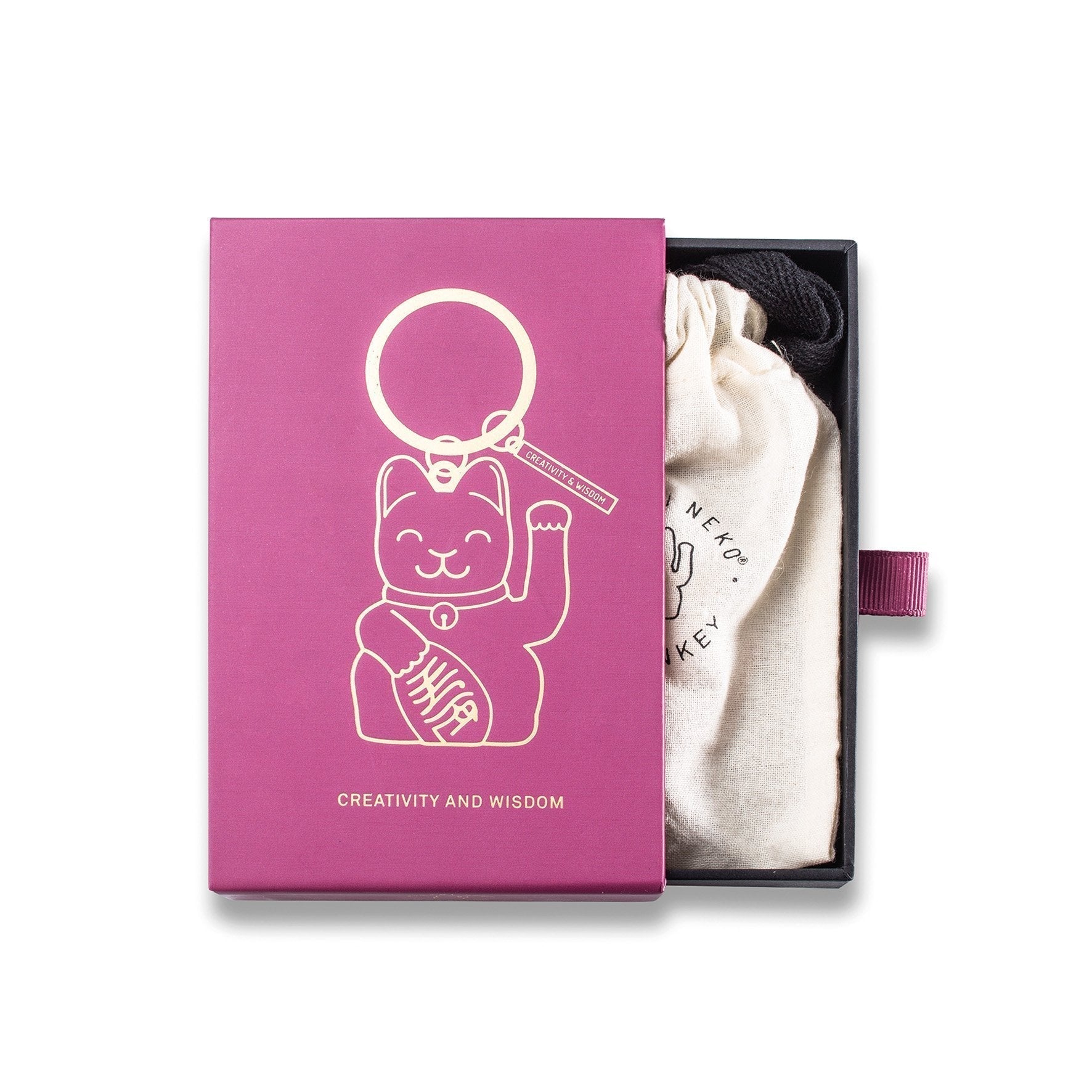 porte-cles-chat-chanceux-violet-donkey 