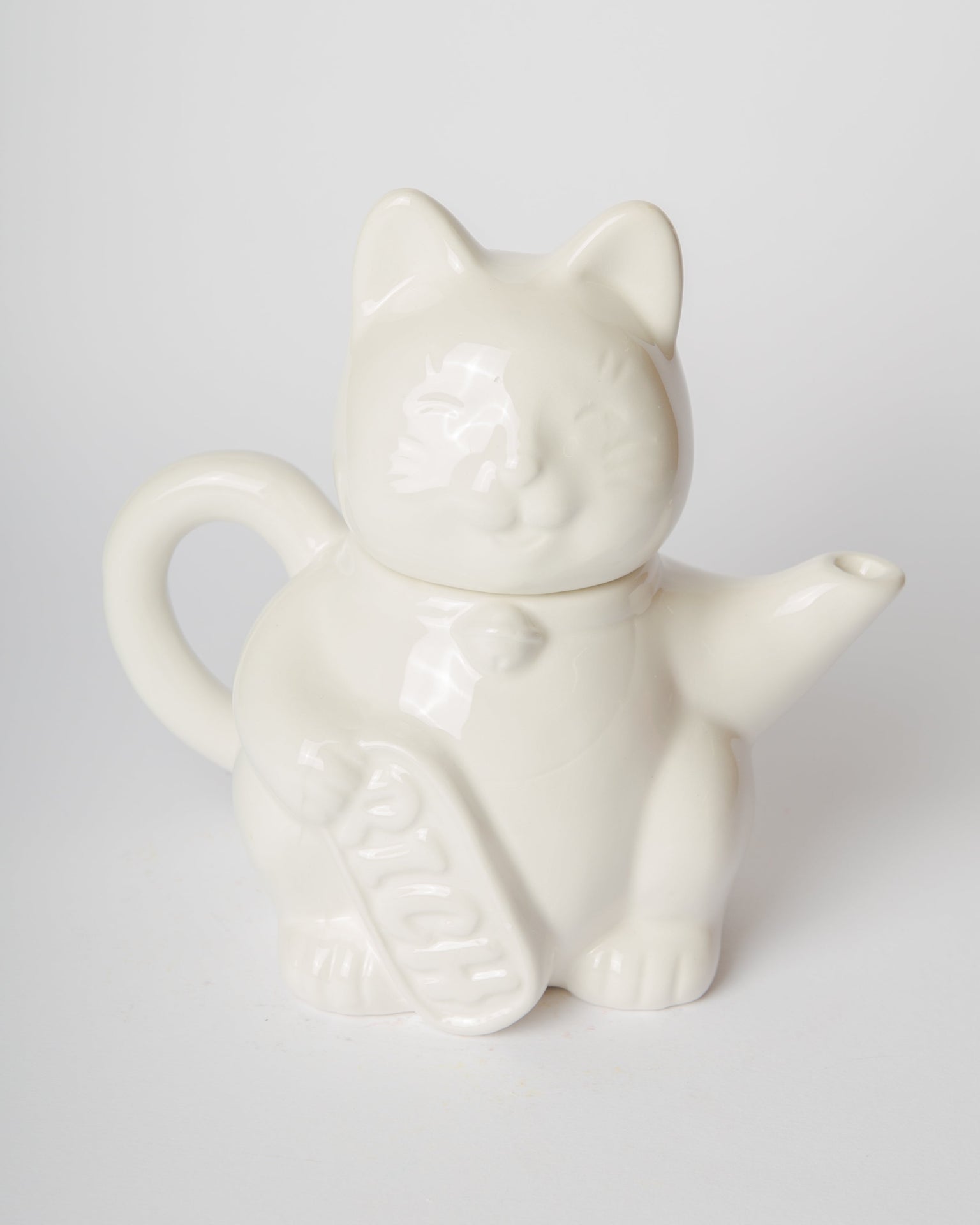 Théière Chat Chanceux Blanc