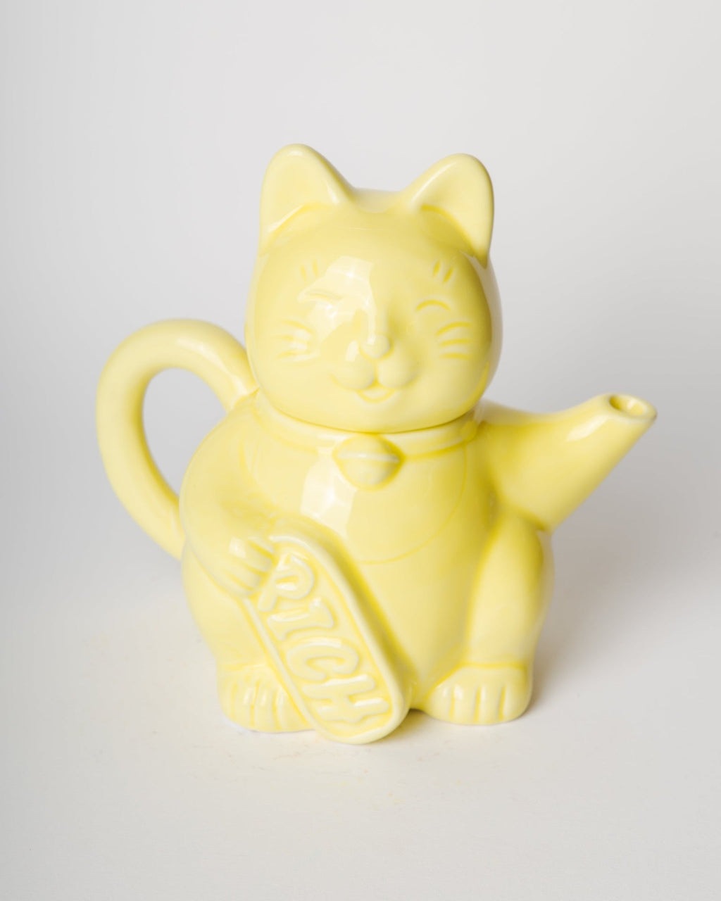 Théière Chat Chanceux Jaune