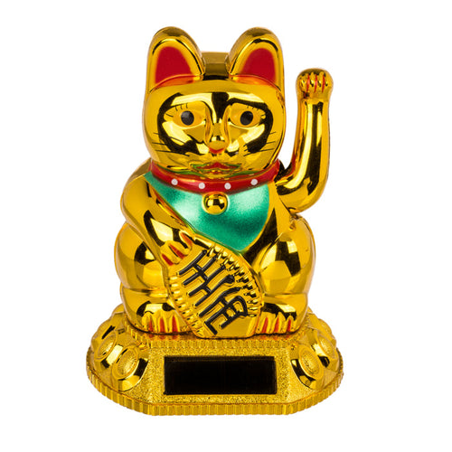Mini Lucky Solar Gold Cat - main view - Out-of-the-blue