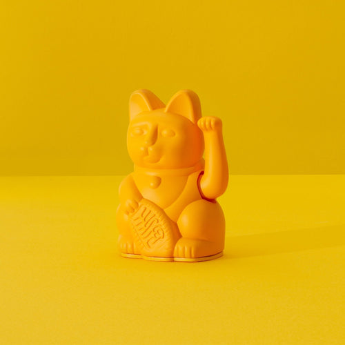 Mini Chat Chanceux Jaune Profond