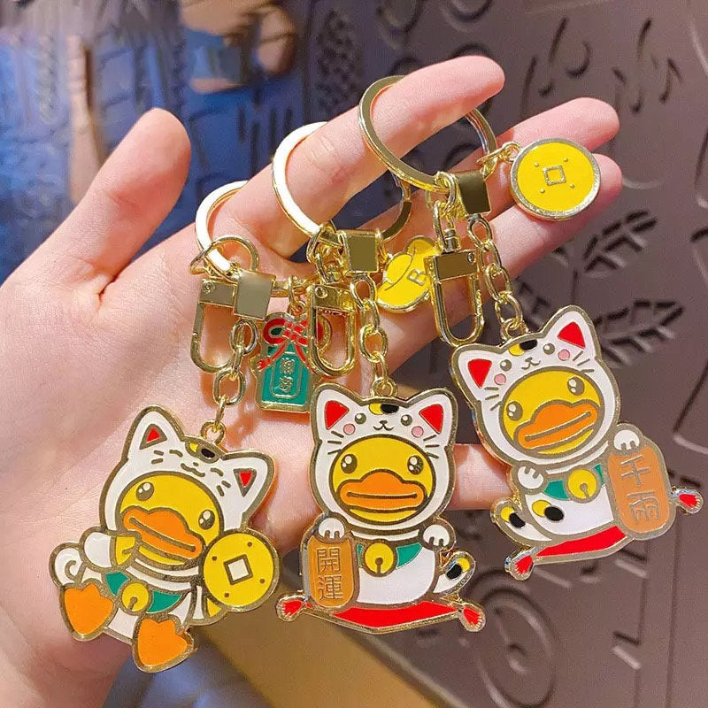 porte-clefs-canard-chat-chanceux-b-duck 