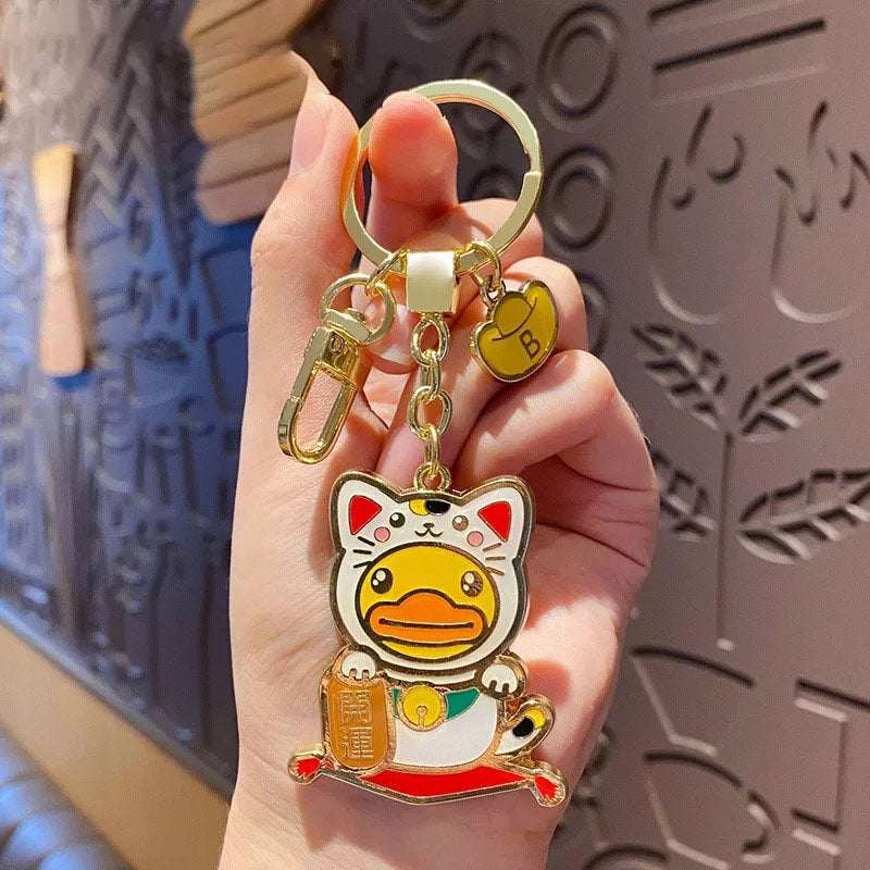 porte-clefs-canard-chat-chanceux-b-duck 