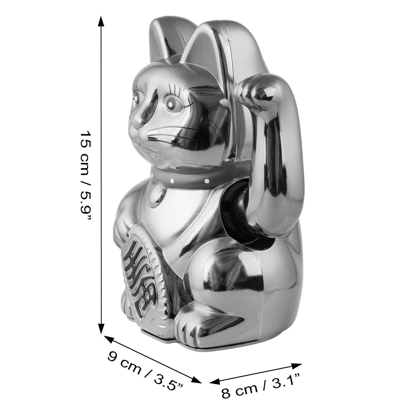 Chat chanceux blanc 15cm