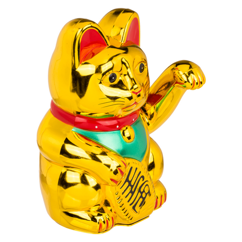 Chat Chanceux Classique Doré - Maneki Neko - vue de côté - Out-of-the-blue
