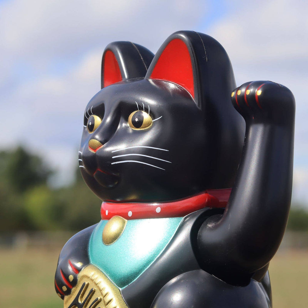 Chat chanceux noir 15cm