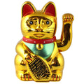 Chat chanceux doré 15cm