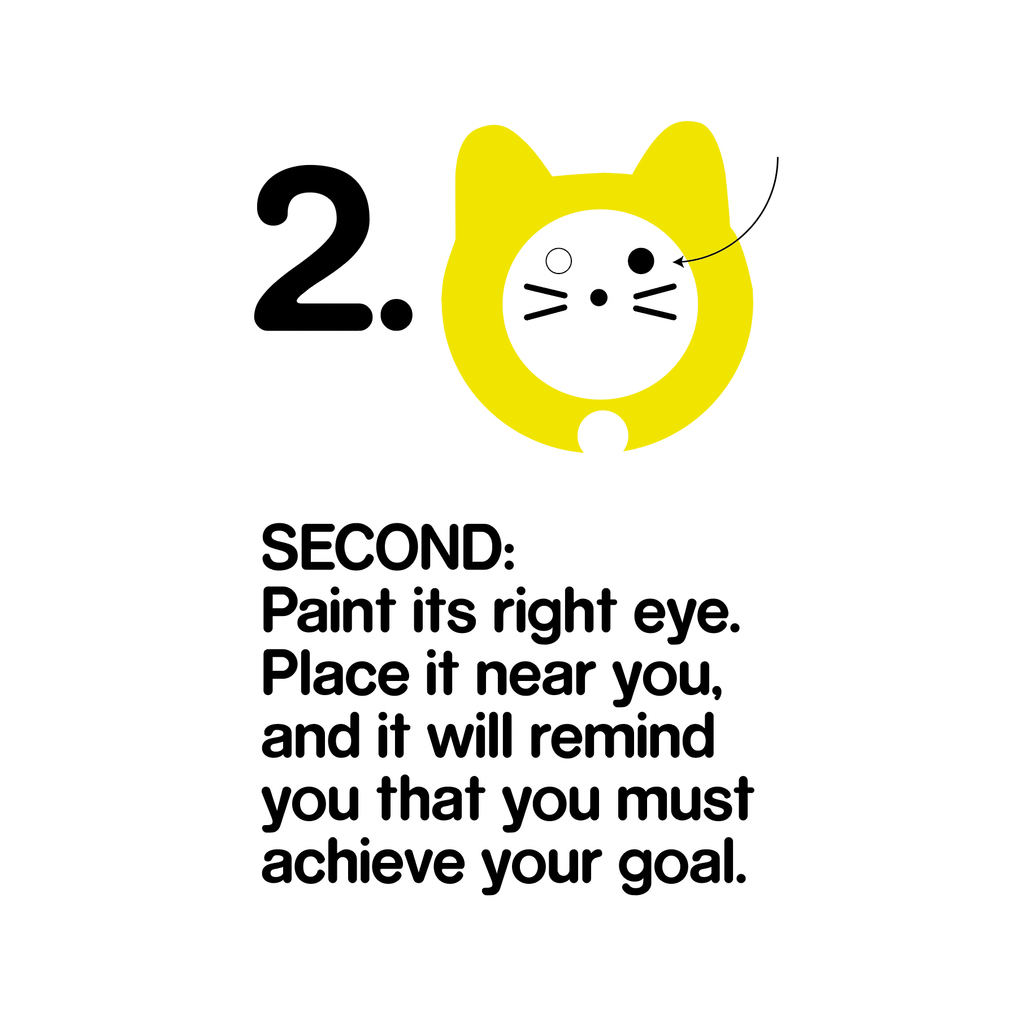 Chat Daruma Jaune “Bonne Fortune”